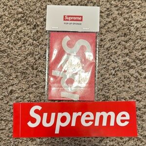 Supreme Red Pop-Up Sponge & Box Sticker